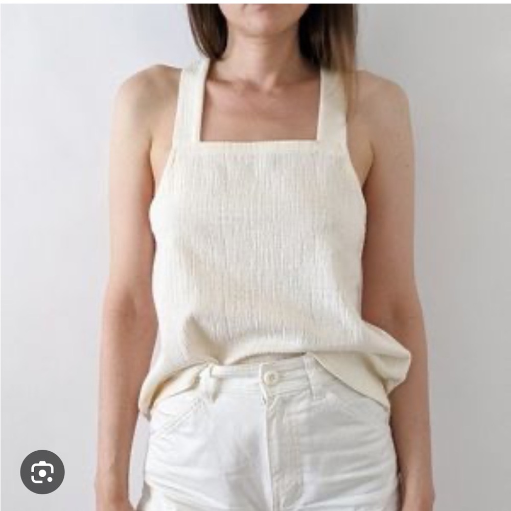 Madewell Ivory apron back Tank Top sz L